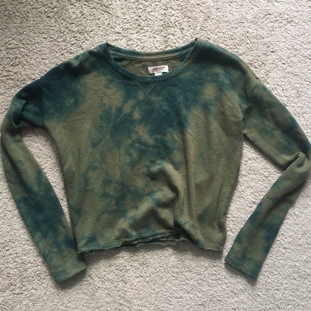 Cropped Long Sleeve Top Tie Dyed